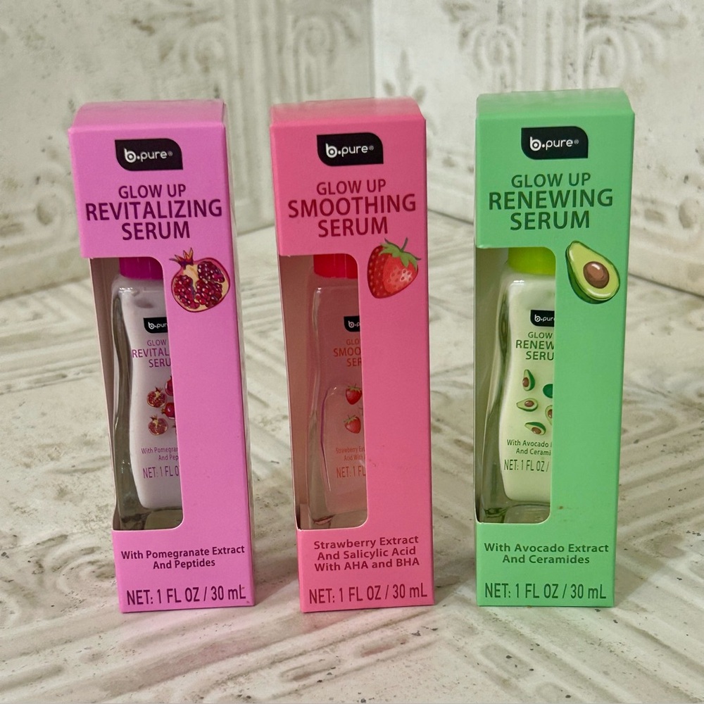 NIB Lot of 3 b.pure Glow Up Serum Set